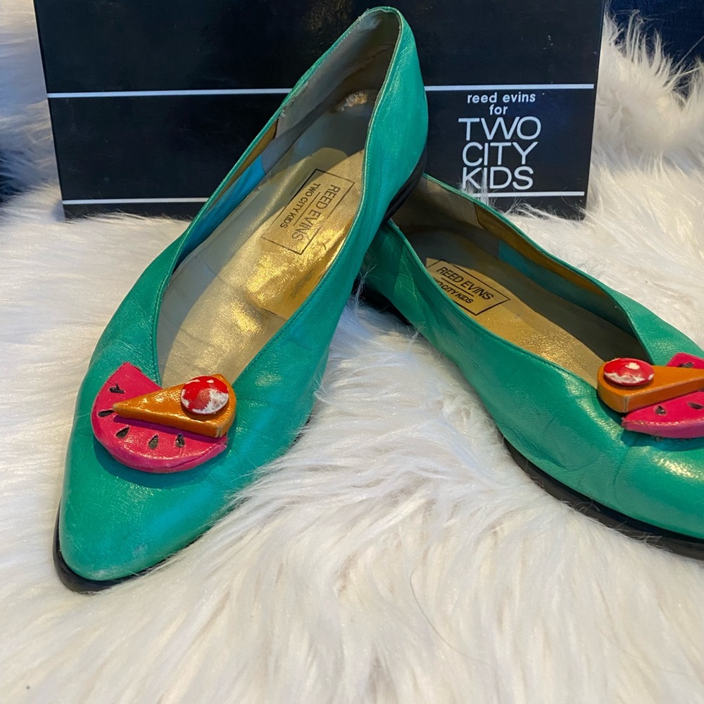 TWO CITY KIDS green watermelon flat shoes 8.5 M - Picture 2 of 12
